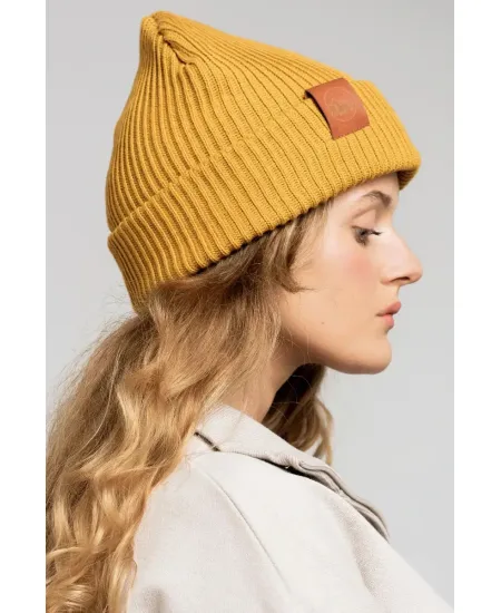 Mustard organic cotton winter beanie