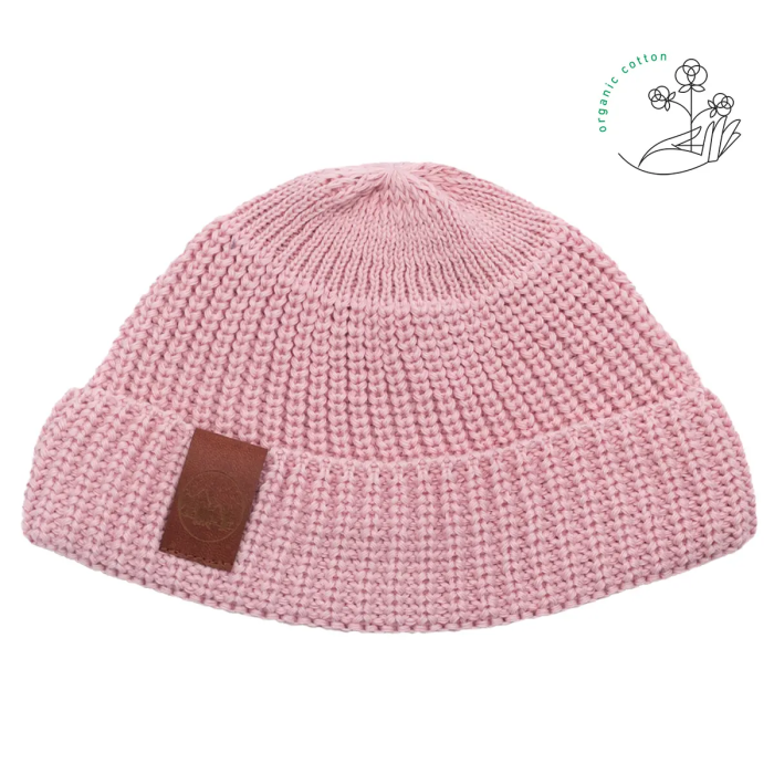Light pink organic cotton burglar beanie
