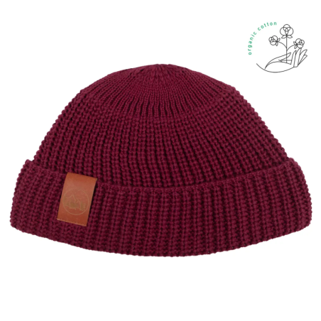 Carmine organic cotton burglar beanie