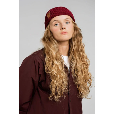 Carmine organic cotton burglar beanie