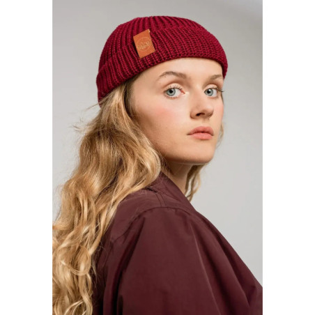 Carmine organic cotton burglar beanie