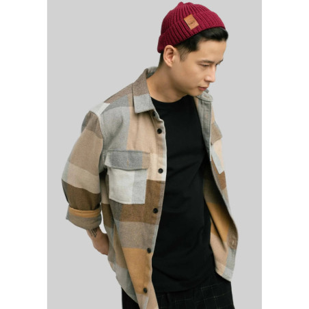 Carmine organic cotton burglar beanie