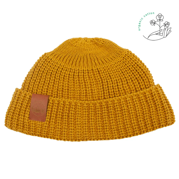 Mustard organic cotton burglar beanie