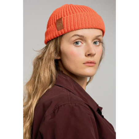Orange organic cotton burglar beanie