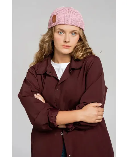 Powder pink organic cotton burglar beanie