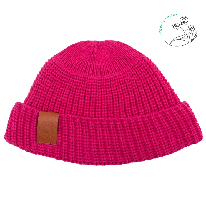 Pink organic cotton burglar beanie
