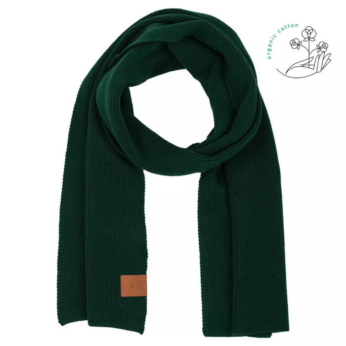 Bottle green organic cotton plain scarf