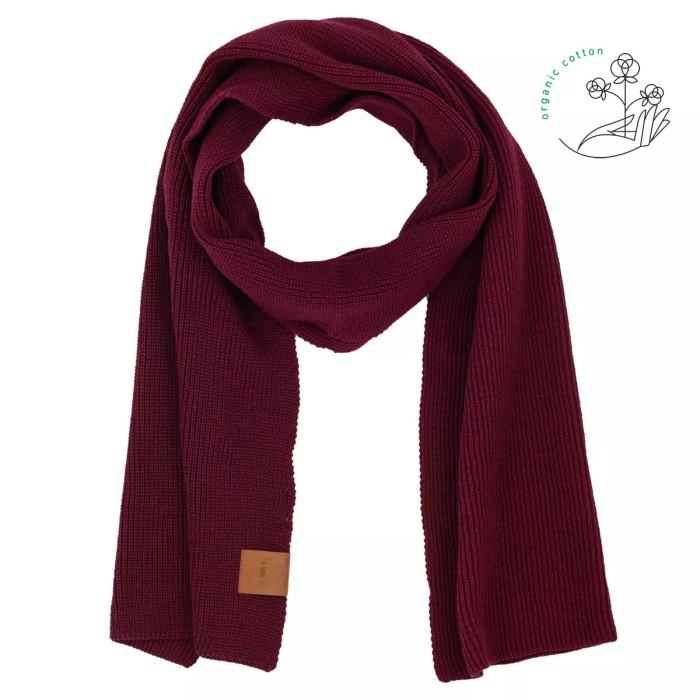 Carmine organic cotton plain scarf