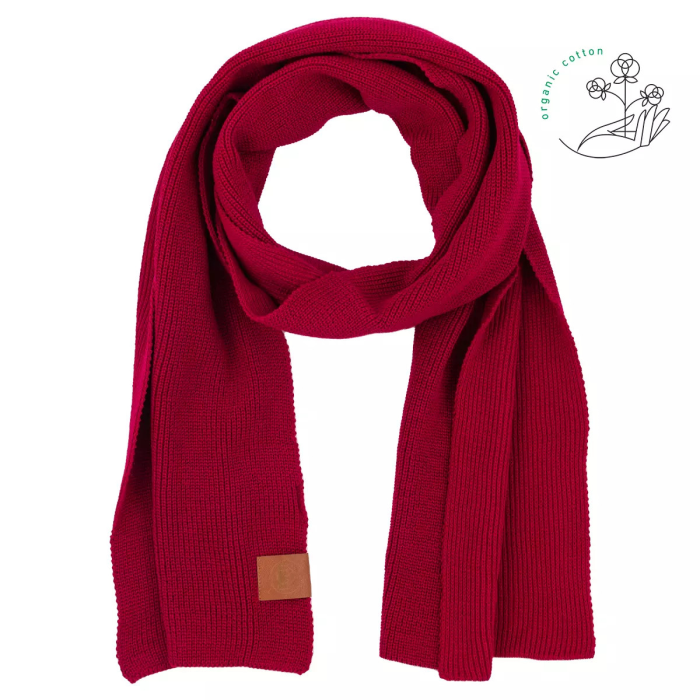 Raspberry red organic cotton plain scarf