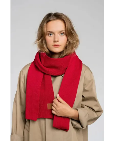 Raspberry red organic cotton plain scarf