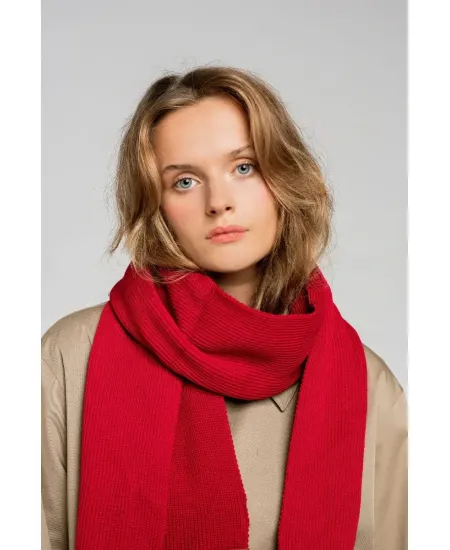 Raspberry red organic cotton plain scarf