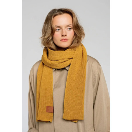 Mustard organic cotton plain scarf