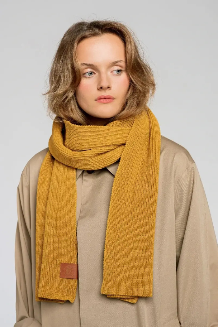 Mustard organic cotton plain scarf