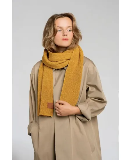 Mustard organic cotton plain scarf