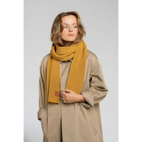 Mustard organic cotton plain scarf