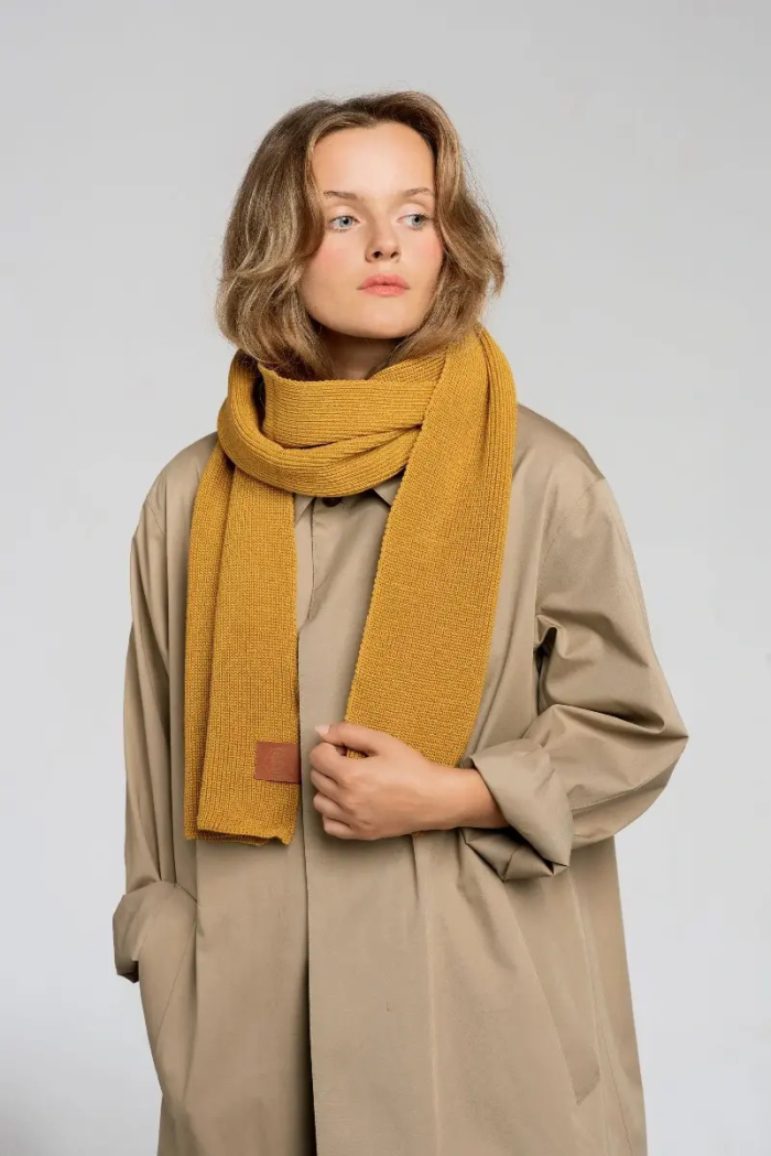 Mustard organic cotton plain scarf