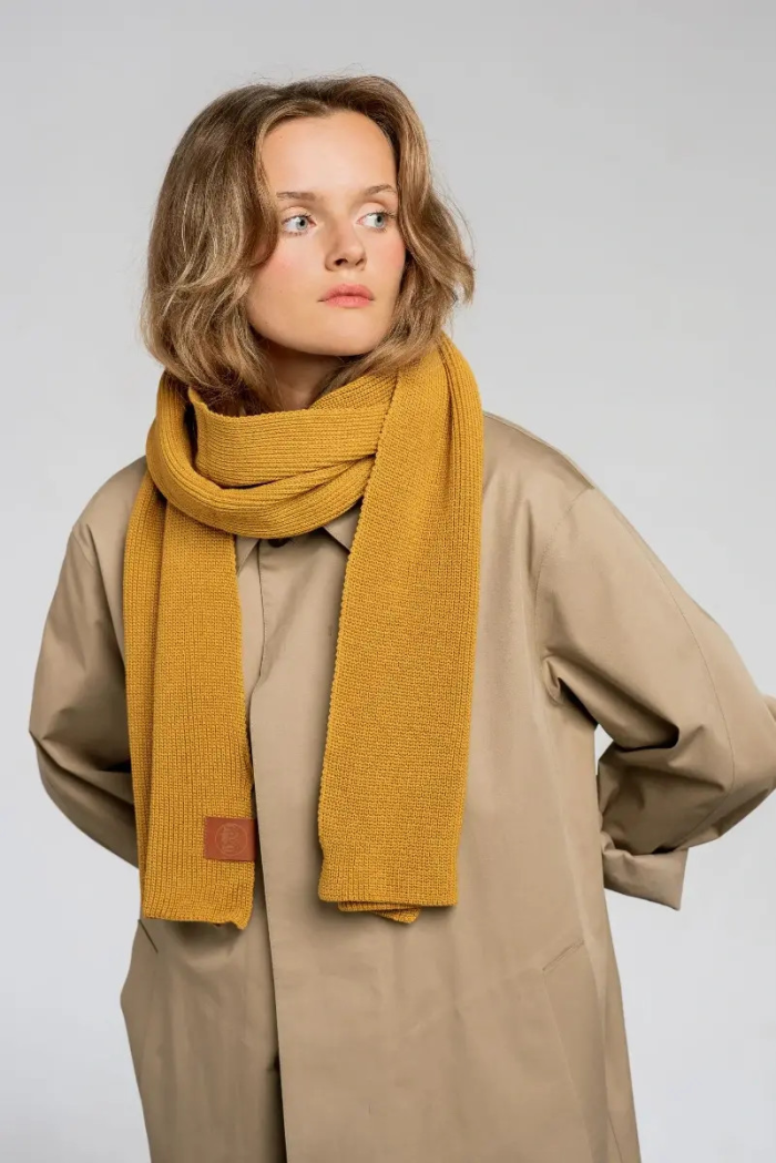Mustard organic cotton plain scarf