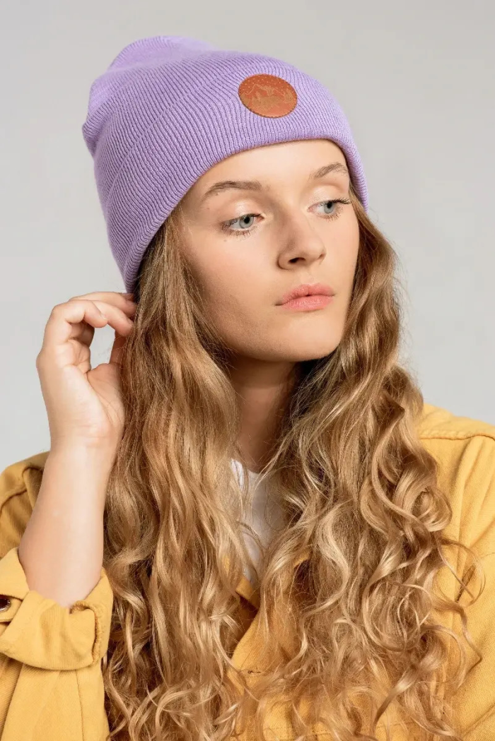 Lilac organic cotton classic beanie