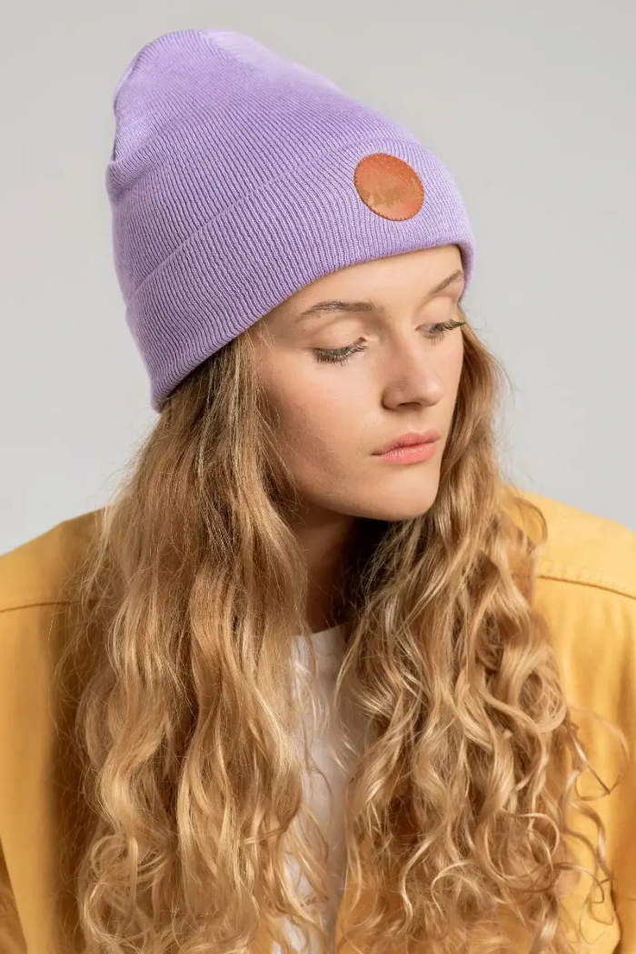 Lilac organic cotton classic beanie