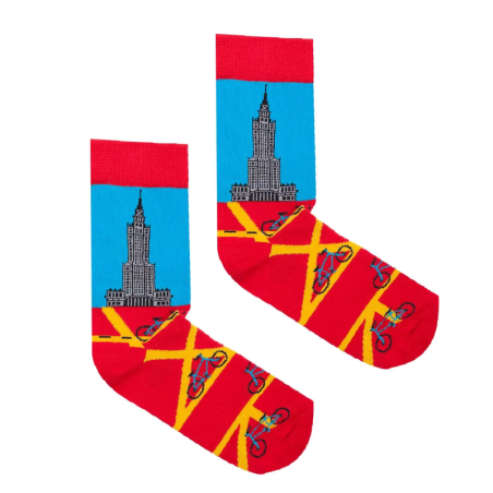 Socks Palace of Culture and Science with bicycles
