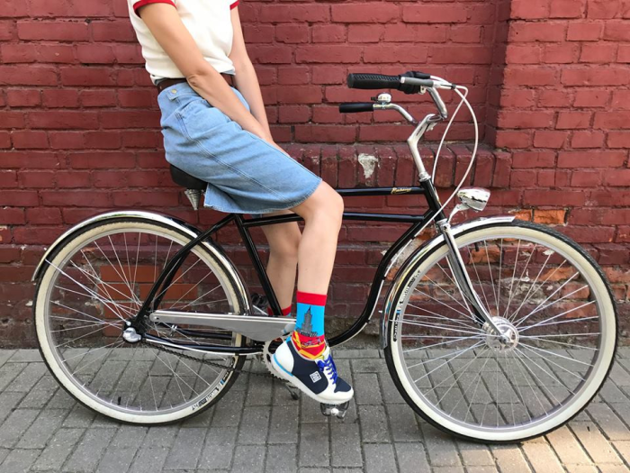 Socks Palace of Culture and Science with bicycles