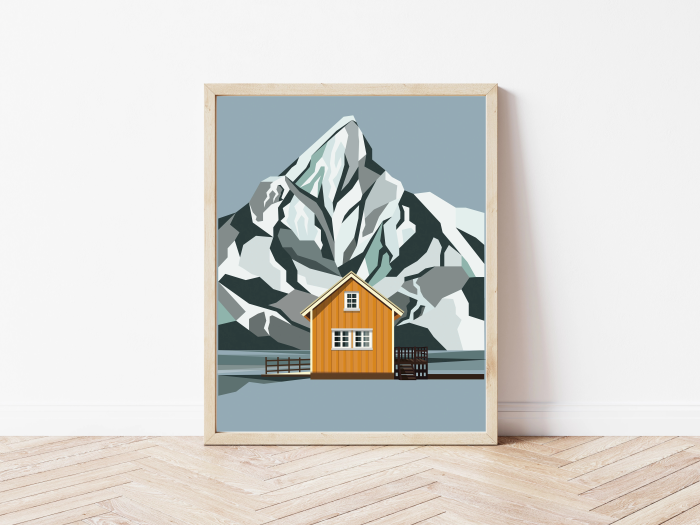 Kaśka - plakat Pomarańczowy domek | papier Crush Corn