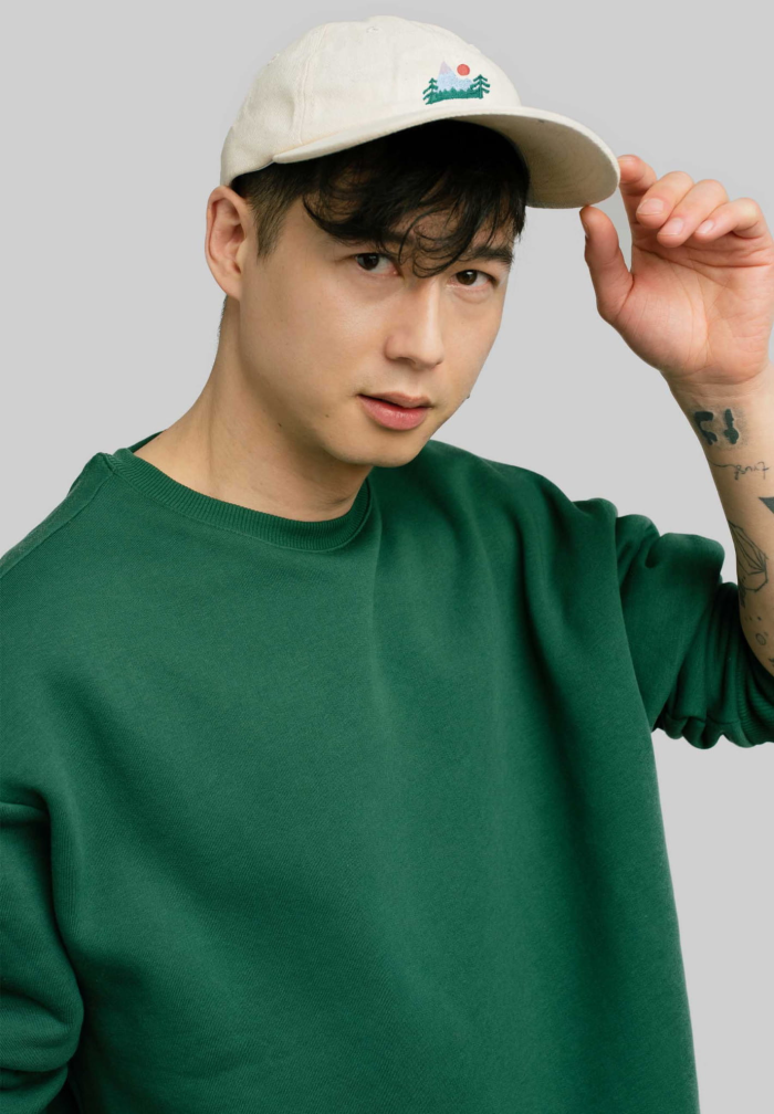 Low profile organic cotton baseball cap Mountains