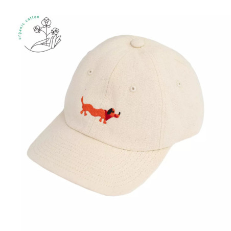 Low profile organic cotton baseball cap Dachshund