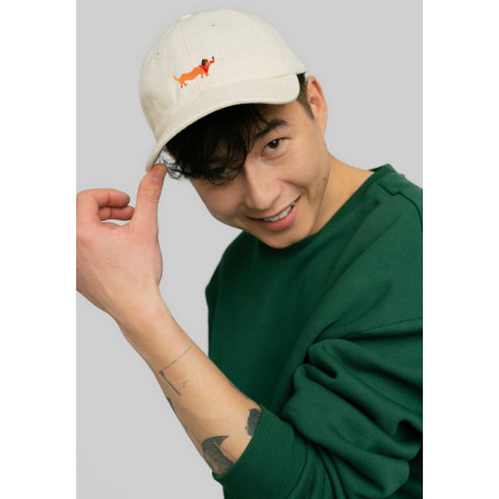 Low profile organic cotton baseball cap Dachshund