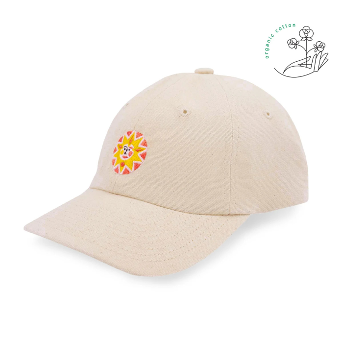 Czapka z daszkiem low profile z bawełny organicznej Słońce
