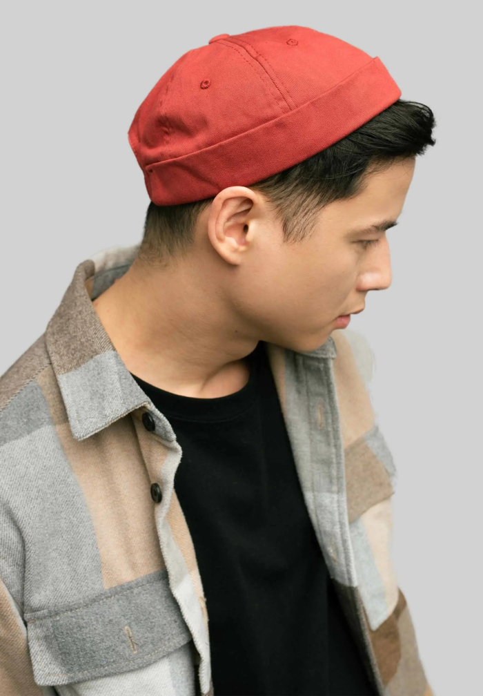 Docker cap brick red