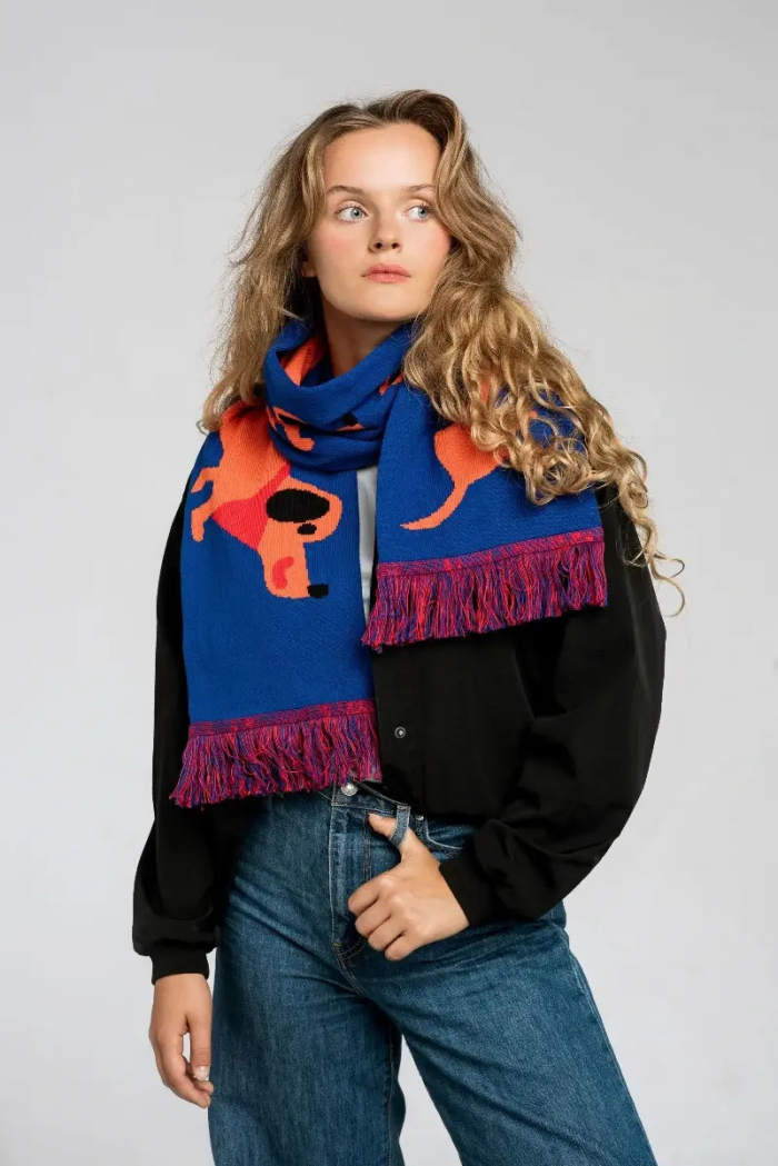 Organic cotton scarf Dachshunds
