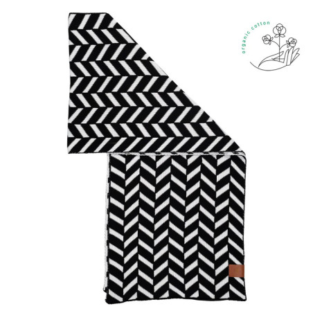 Organic cotton jacquard scarf I see it black