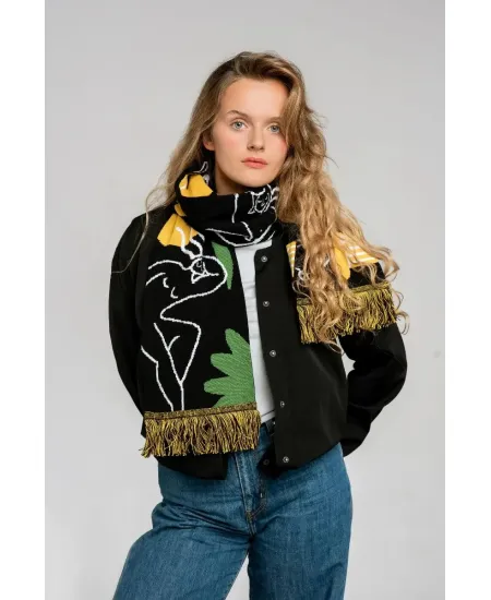 Organic cotton scarf Antique
