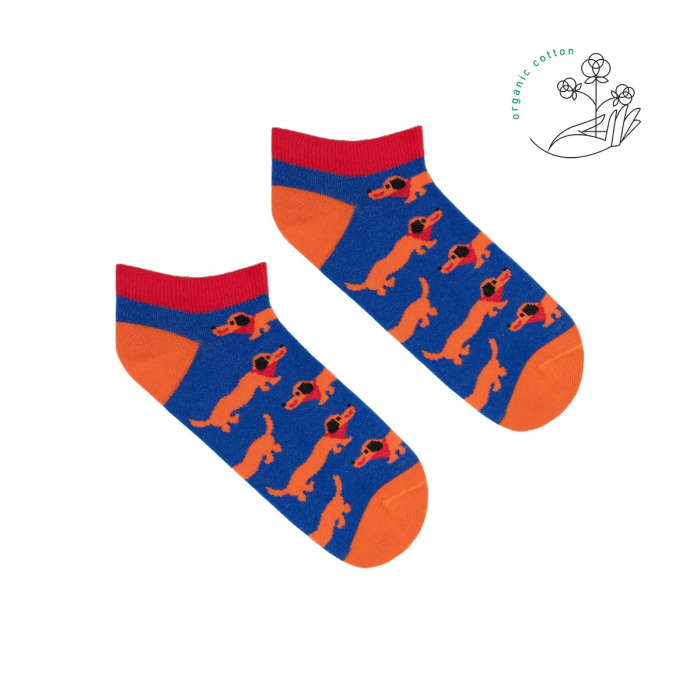 Organic cotton ankle socks Dachshunds