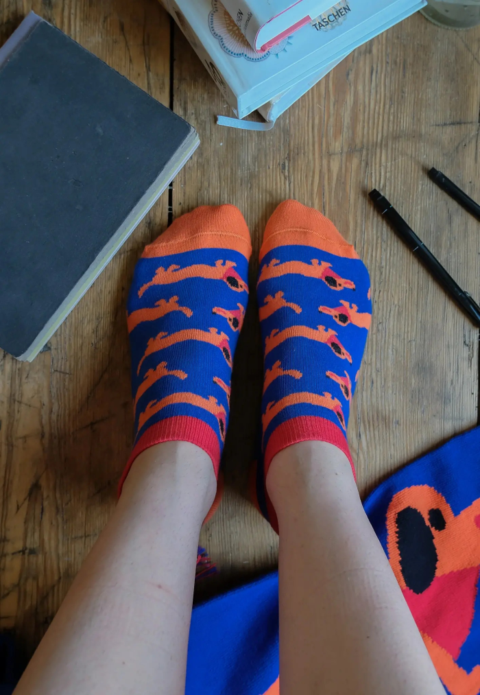 Organic cotton ankle socks Dachshunds