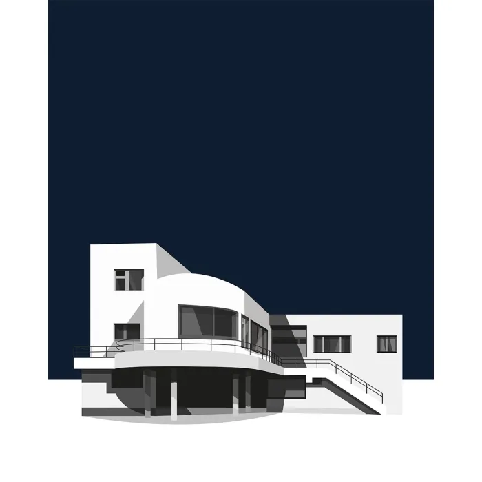 Kaśka - plakat Modernistyczna Willa Haska w Czechach | papier Crush Corn