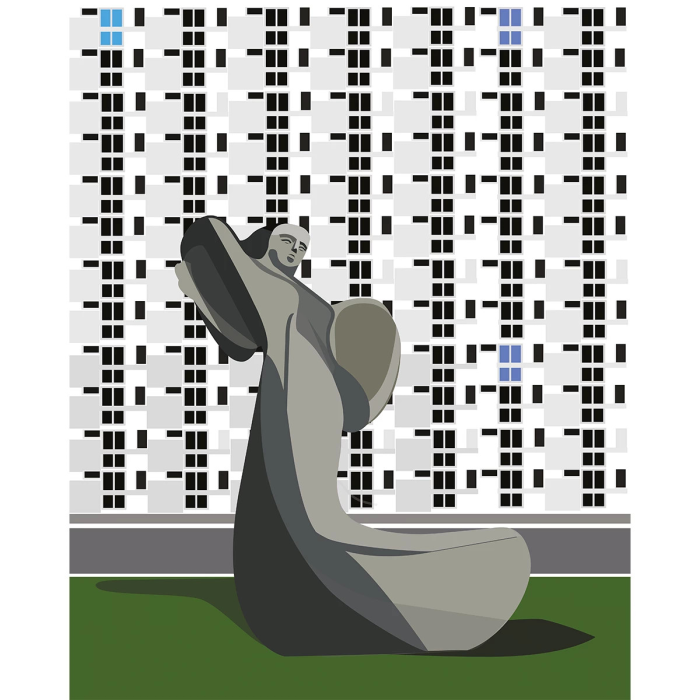 Kaśka - poster Mermaid on the estate behing the iron gate | Crush Corn paper