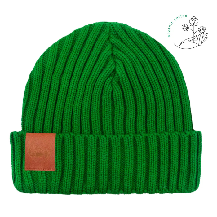 Green organic cotton alkatraz beanie
