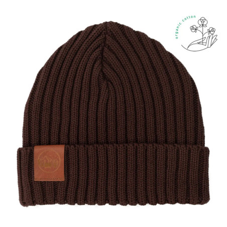 Brown organic cotton alkatraz beanie