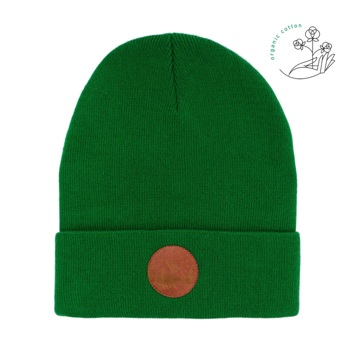 Czapka beanie z bawełny organicznej zielona