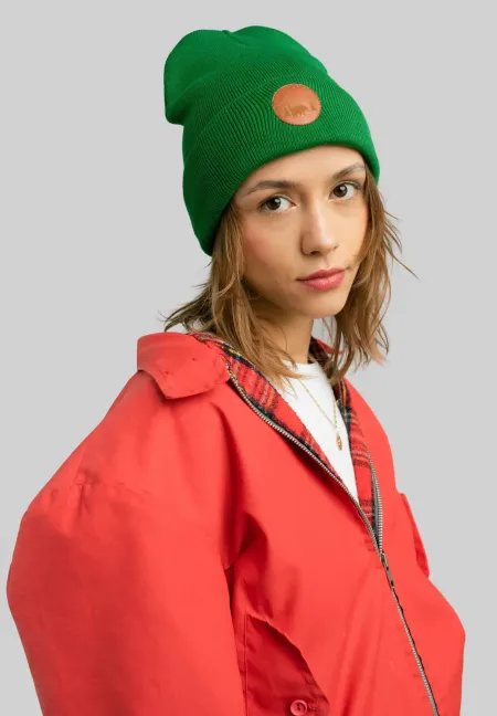 Czapka beanie z bawełny organicznej zielona