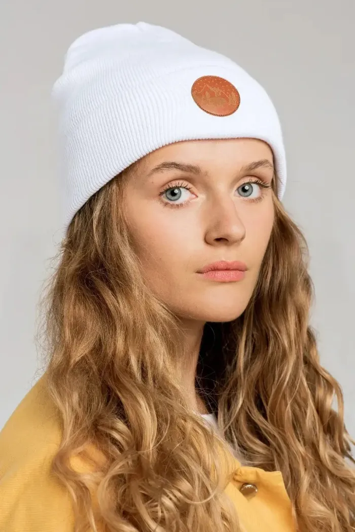 Czapka beanie z bawełny organicznej biała