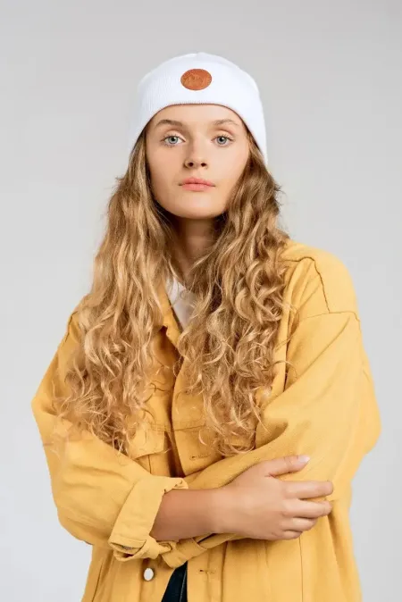 Czapka beanie z bawełny organicznej biała
