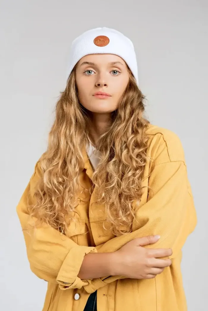 Czapka beanie z bawełny organicznej biała