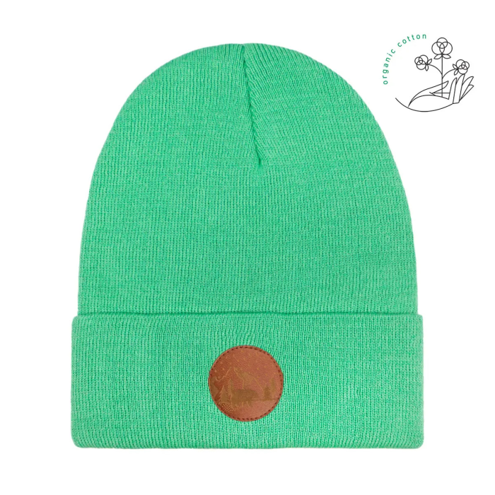 Czapka beanie z bawełny organicznej blada miętowa
