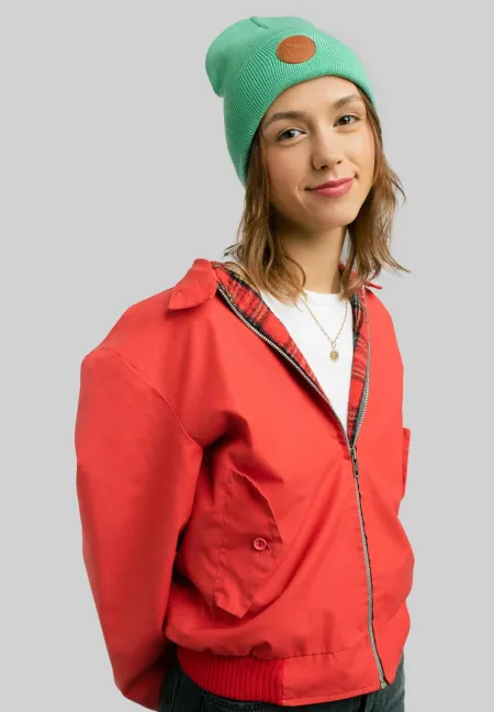Czapka beanie z bawełny organicznej blada miętowa