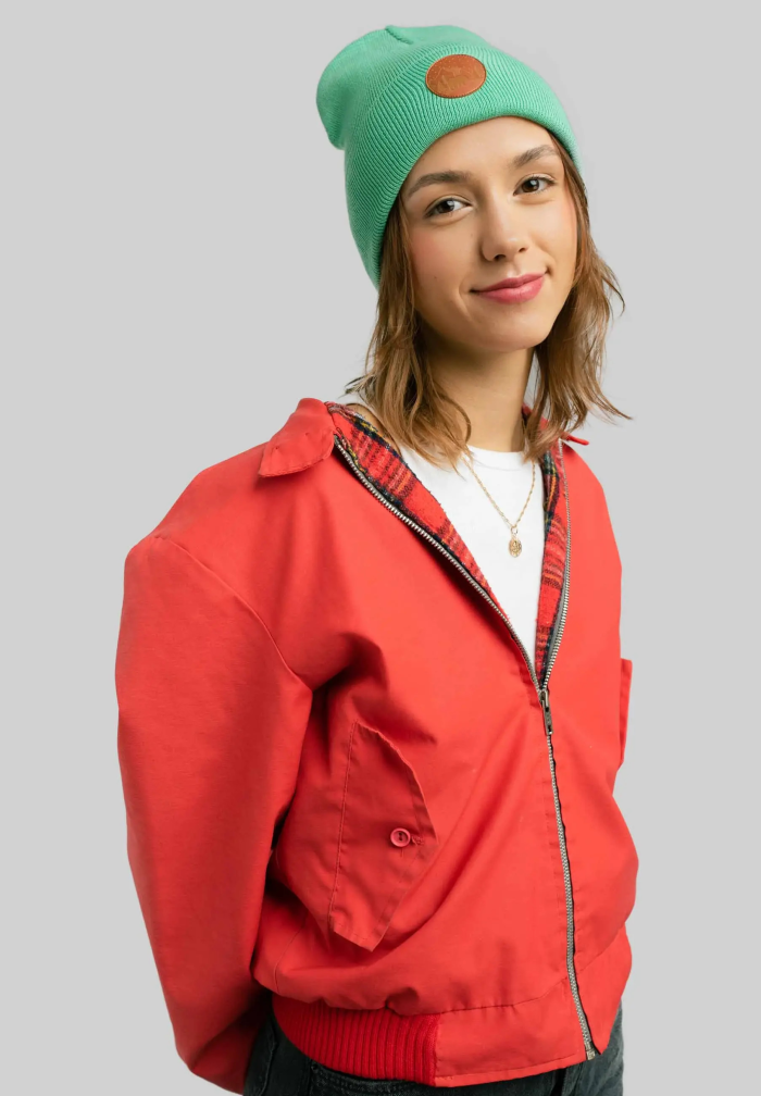 Light mint organic cotton classic beanie