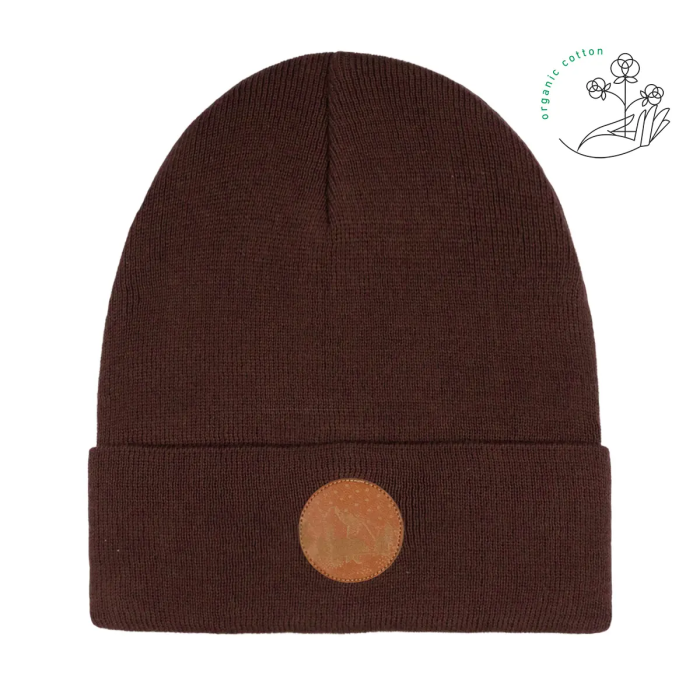 Brown organic cotton classic beanie