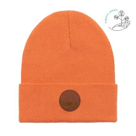 Czapka beanie z bawełny organicznej brzoskwiniowa